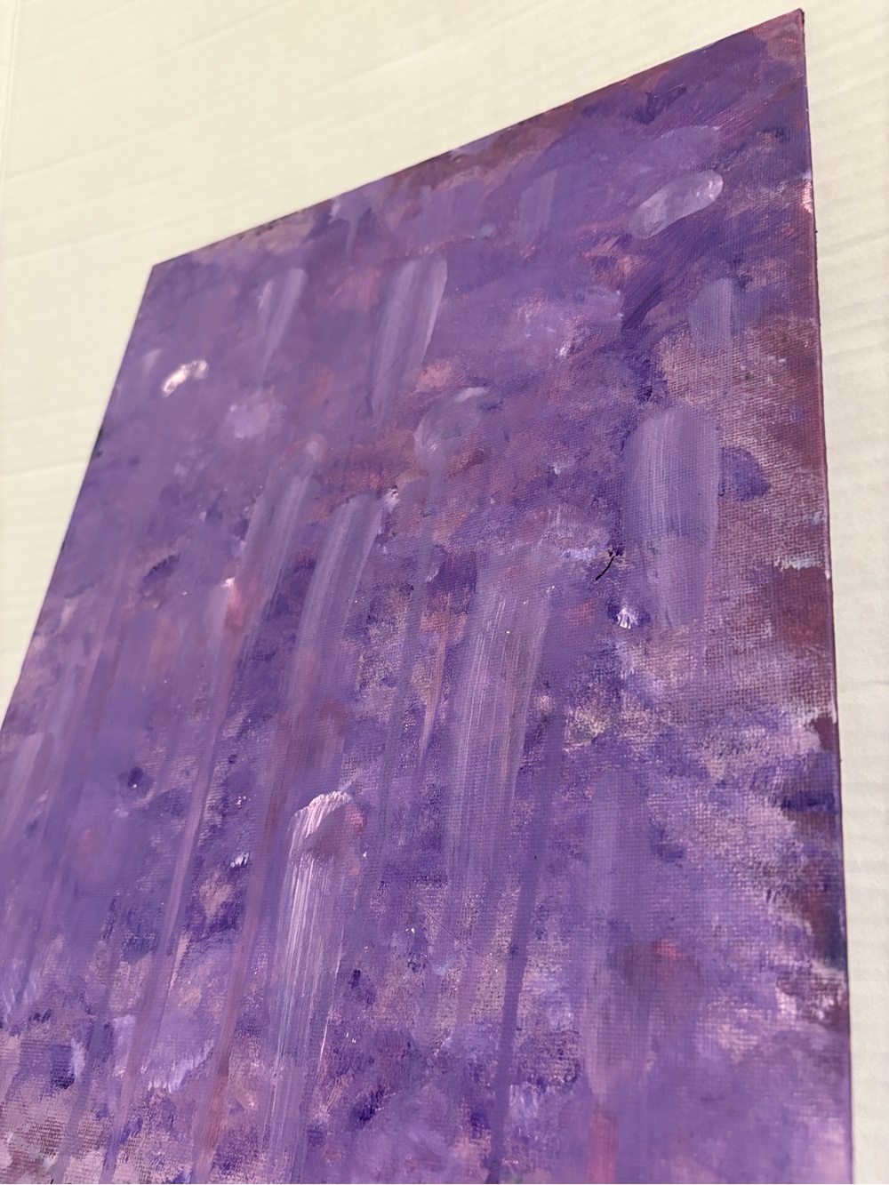 “Purple‎ Disaster” Abstract Acrylic Purple Canvas Art - Picture 3 of 6